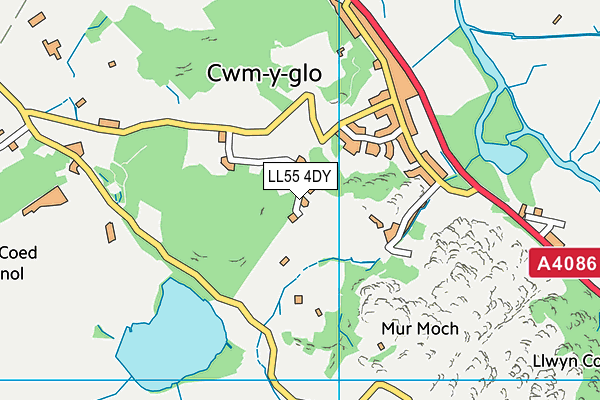 LL55 4DY map - OS VectorMap District (Ordnance Survey)