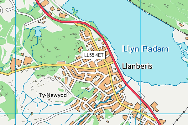 LL55 4ET map - OS VectorMap District (Ordnance Survey)
