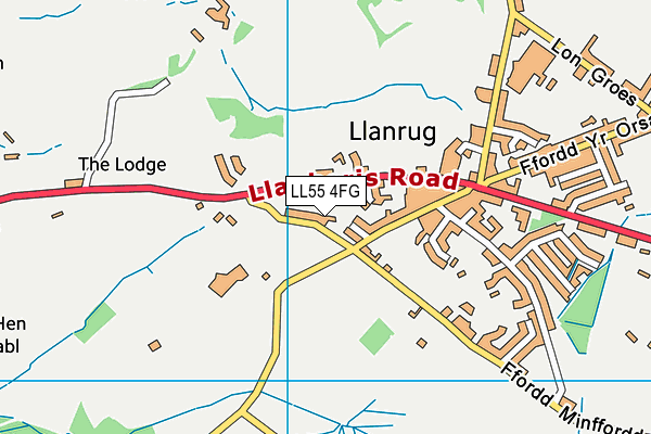 LL55 4FG map - OS VectorMap District (Ordnance Survey)