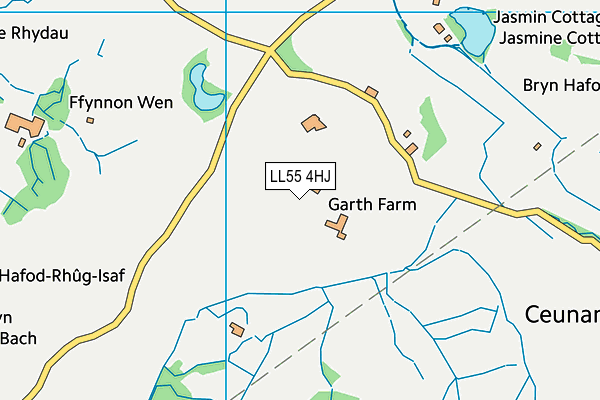 LL55 4HJ map - OS VectorMap District (Ordnance Survey)
