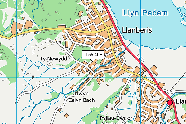 LL55 4LE map - OS VectorMap District (Ordnance Survey)