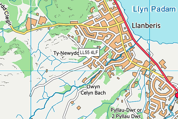 LL55 4LF map - OS VectorMap District (Ordnance Survey)