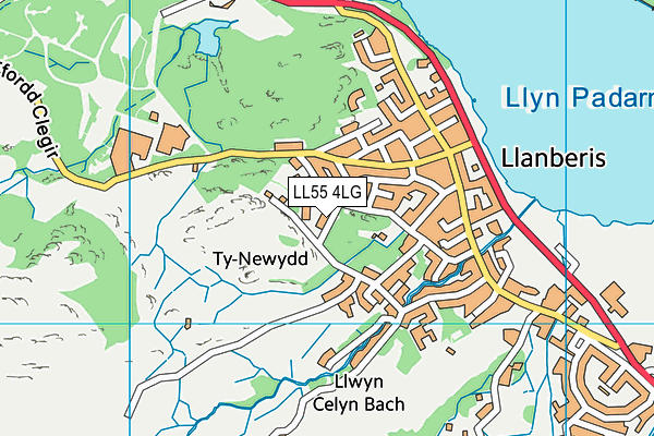 LL55 4LG map - OS VectorMap District (Ordnance Survey)