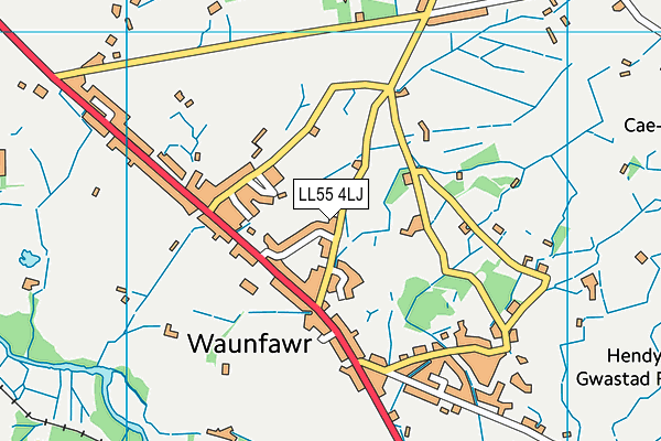 Ysgol Waunfawr map (LL55 4LJ) - OS VectorMap District (Ordnance Survey)