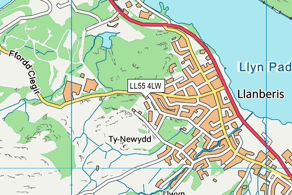 LL55 4LW map - OS VectorMap District (Ordnance Survey)