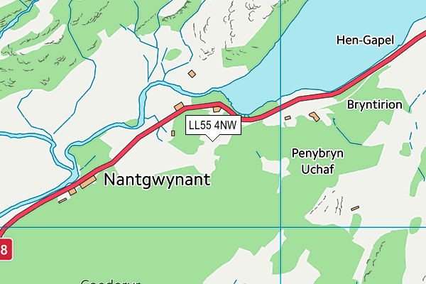 LL55 4NW map - OS VectorMap District (Ordnance Survey)
