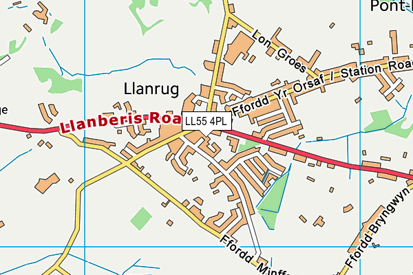 LL55 4PL map - OS VectorMap District (Ordnance Survey)