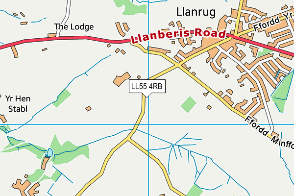 LL55 4RB map - OS VectorMap District (Ordnance Survey)