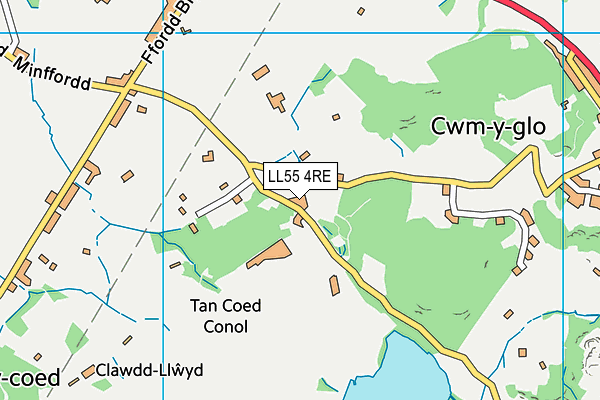LL55 4RE map - OS VectorMap District (Ordnance Survey)