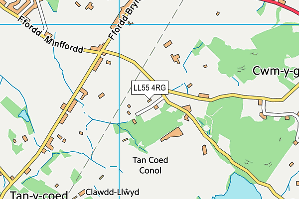 LL55 4RG map - OS VectorMap District (Ordnance Survey)