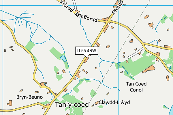 LL55 4RW map - OS VectorMap District (Ordnance Survey)