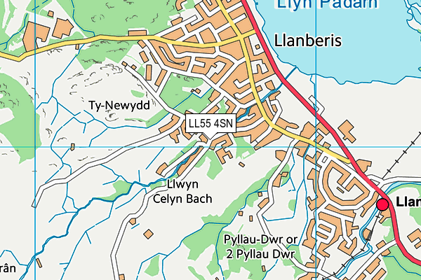 LL55 4SN map - OS VectorMap District (Ordnance Survey)