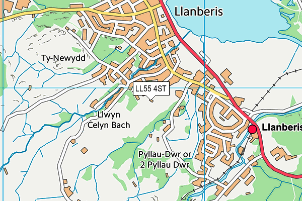 LL55 4ST map - OS VectorMap District (Ordnance Survey)