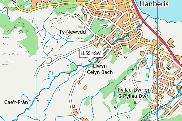 LL55 4SW map - OS VectorMap District (Ordnance Survey)