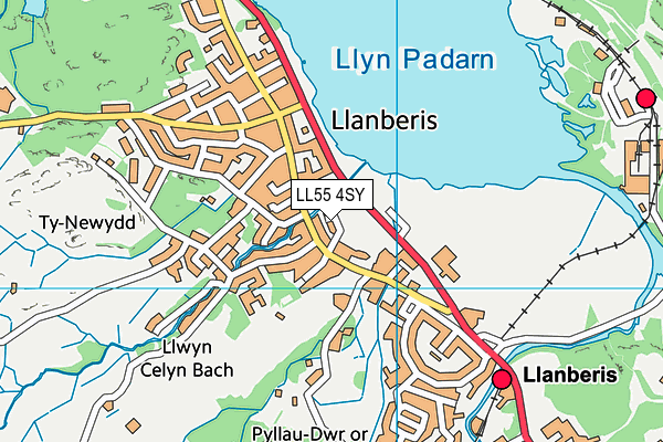 LL55 4SY map - OS VectorMap District (Ordnance Survey)