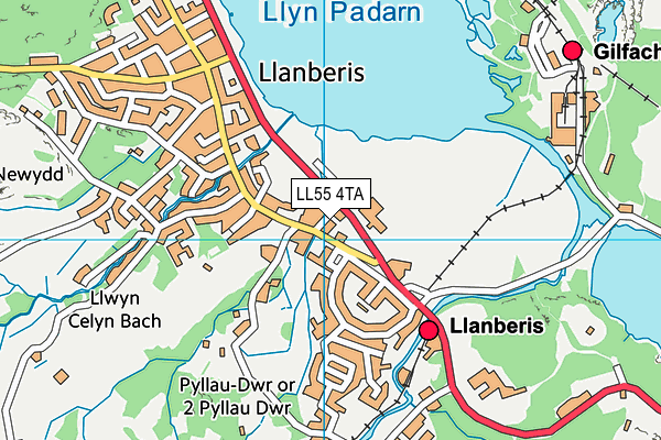 LL55 4TA map - OS VectorMap District (Ordnance Survey)