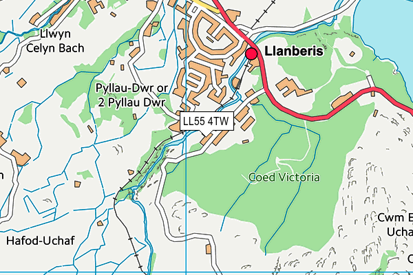 LL55 4TW map - OS VectorMap District (Ordnance Survey)