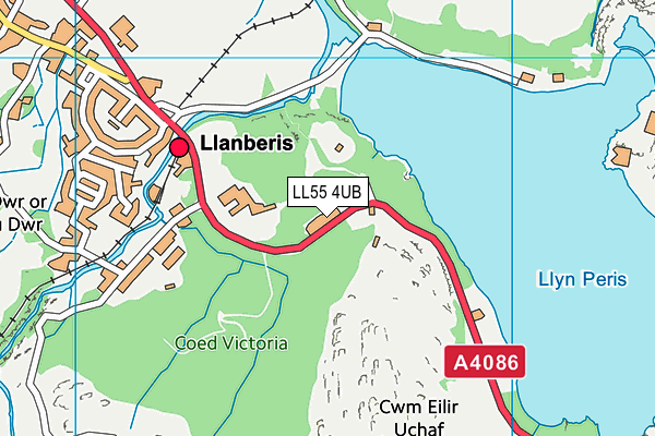 LL55 4UB map - OS VectorMap District (Ordnance Survey)