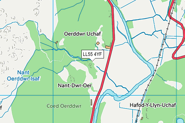 LL55 4YF map - OS VectorMap District (Ordnance Survey)