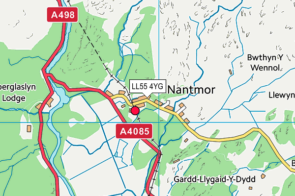 LL55 4YG map - OS VectorMap District (Ordnance Survey)
