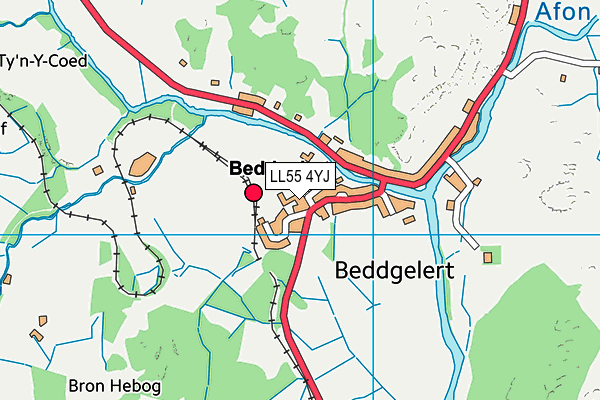 LL55 4YJ map - OS VectorMap District (Ordnance Survey)