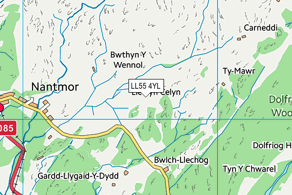 LL55 4YL map - OS VectorMap District (Ordnance Survey)