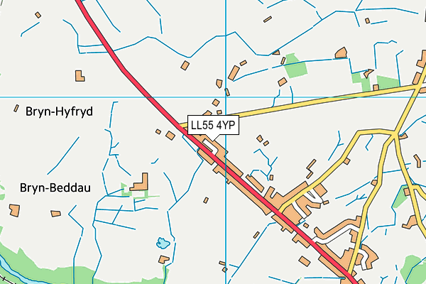 LL55 4YP map - OS VectorMap District (Ordnance Survey)
