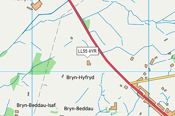 LL55 4YR map - OS VectorMap District (Ordnance Survey)