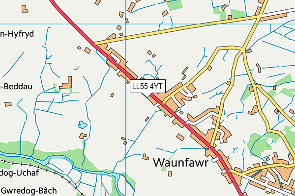 LL55 4YT map - OS VectorMap District (Ordnance Survey)