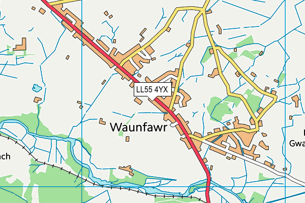 LL55 4YX map - OS VectorMap District (Ordnance Survey)