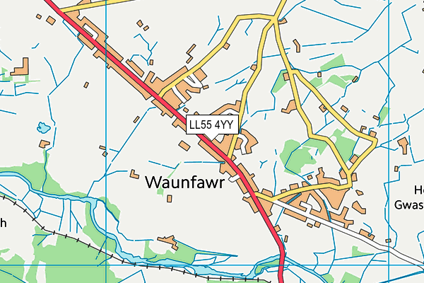 LL55 4YY map - OS VectorMap District (Ordnance Survey)