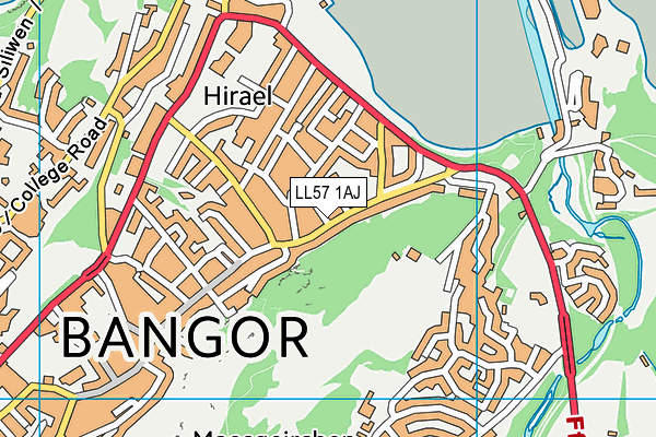 LL57 1AJ map - OS VectorMap District (Ordnance Survey)