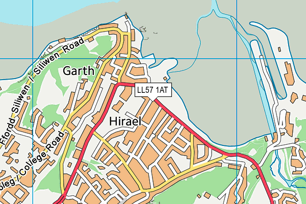 LL57 1AT map - OS VectorMap District (Ordnance Survey)