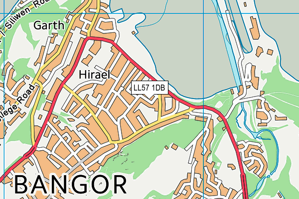 LL57 1DB map - OS VectorMap District (Ordnance Survey)