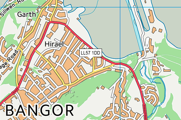 LL57 1DD map - OS VectorMap District (Ordnance Survey)
