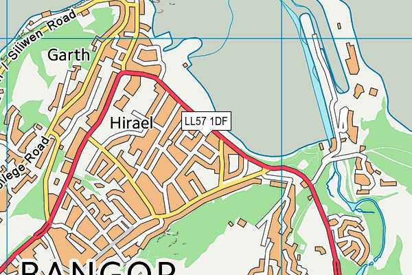 LL57 1DF map - OS VectorMap District (Ordnance Survey)