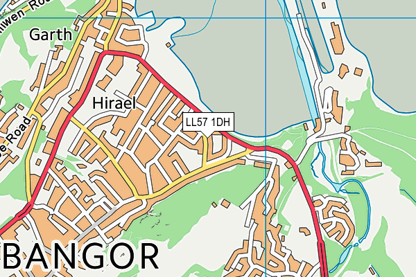 LL57 1DH map - OS VectorMap District (Ordnance Survey)