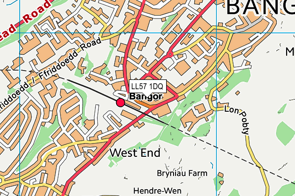 LL57 1DQ map - OS VectorMap District (Ordnance Survey)