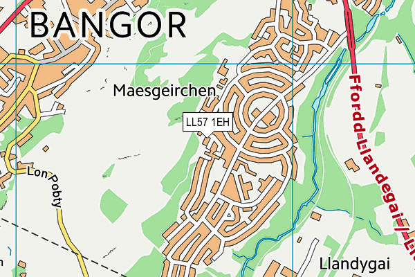 LL57 1EH map - OS VectorMap District (Ordnance Survey)