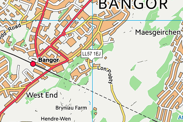 LL57 1EJ map - OS VectorMap District (Ordnance Survey)