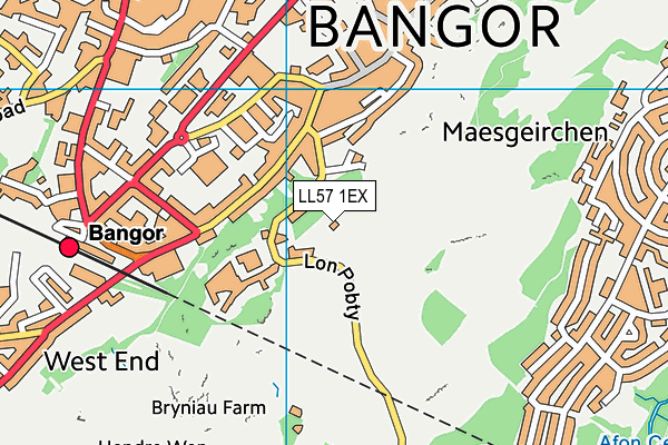 LL57 1EX map - OS VectorMap District (Ordnance Survey)