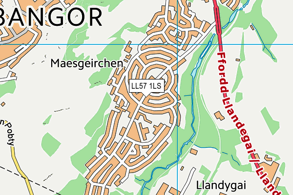 LL57 1LS map - OS VectorMap District (Ordnance Survey)