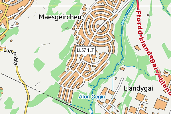 LL57 1LT map - OS VectorMap District (Ordnance Survey)