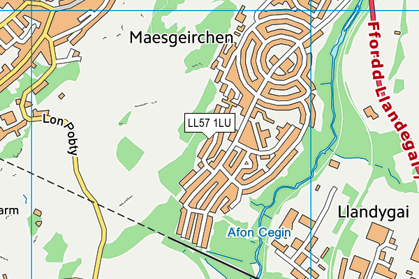 LL57 1LU map - OS VectorMap District (Ordnance Survey)
