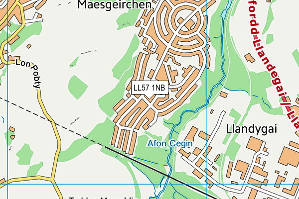 LL57 1NB map - OS VectorMap District (Ordnance Survey)