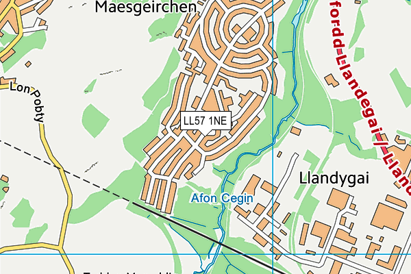LL57 1NE map - OS VectorMap District (Ordnance Survey)