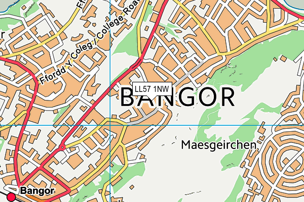 LL57 1NW map - OS VectorMap District (Ordnance Survey)