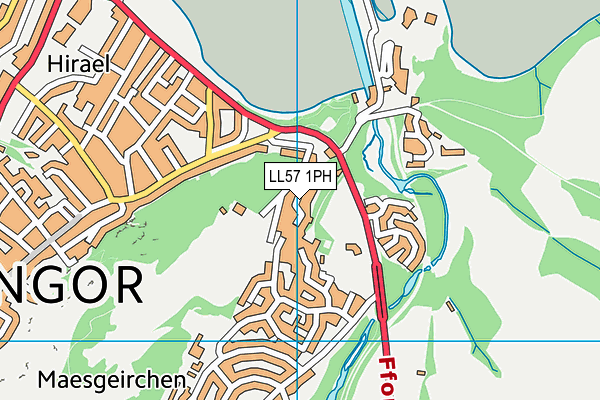 LL57 1PH map - OS VectorMap District (Ordnance Survey)