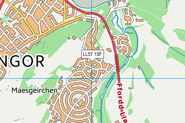 LL57 1SF map - OS VectorMap District (Ordnance Survey)