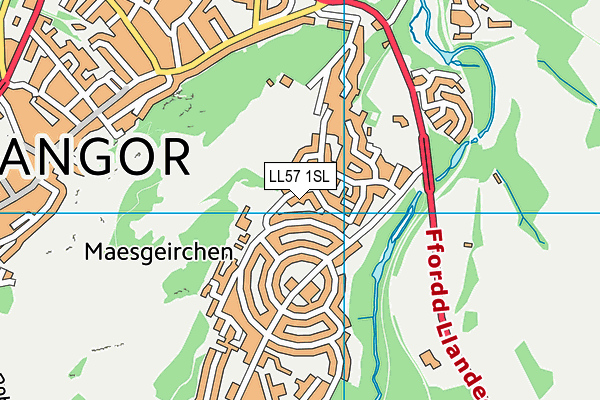 LL57 1SL map - OS VectorMap District (Ordnance Survey)